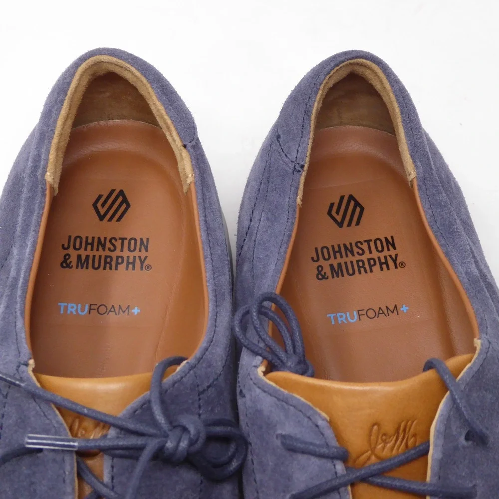Johnston & Murphy Momentum Mens Amherst Oxfords Dress Shoes Blue Suede 13M